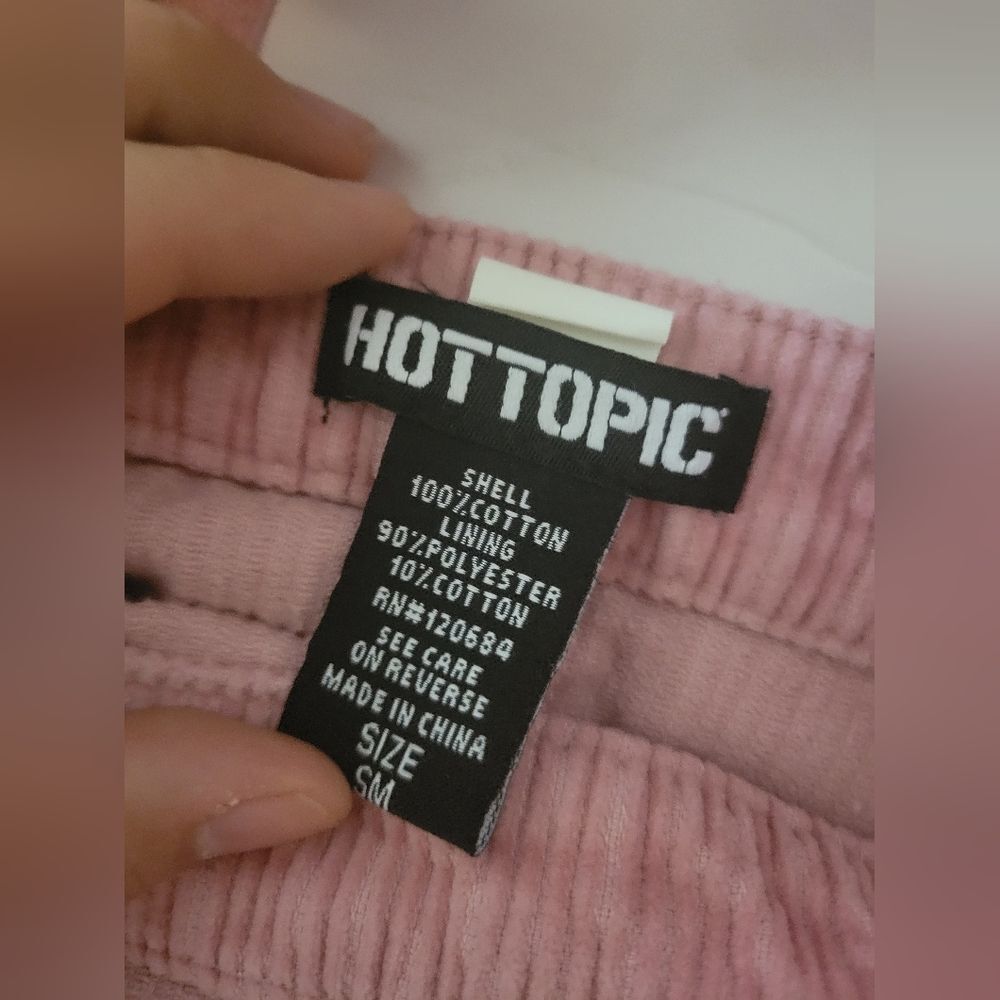 Hot Topic Pink Kawaii Corduroy Overall Skirt Size Small Medium - Picture 8 of 8
